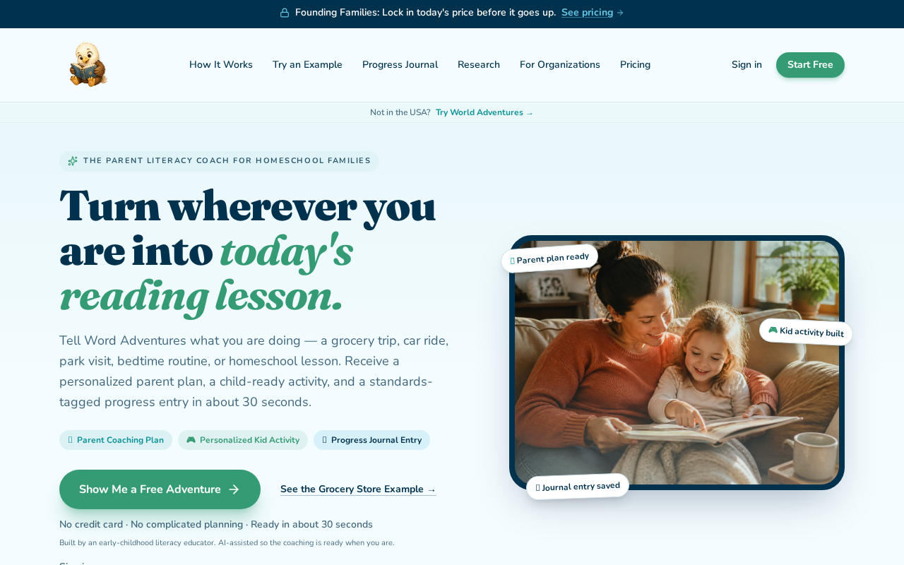 Word Adventures USA website