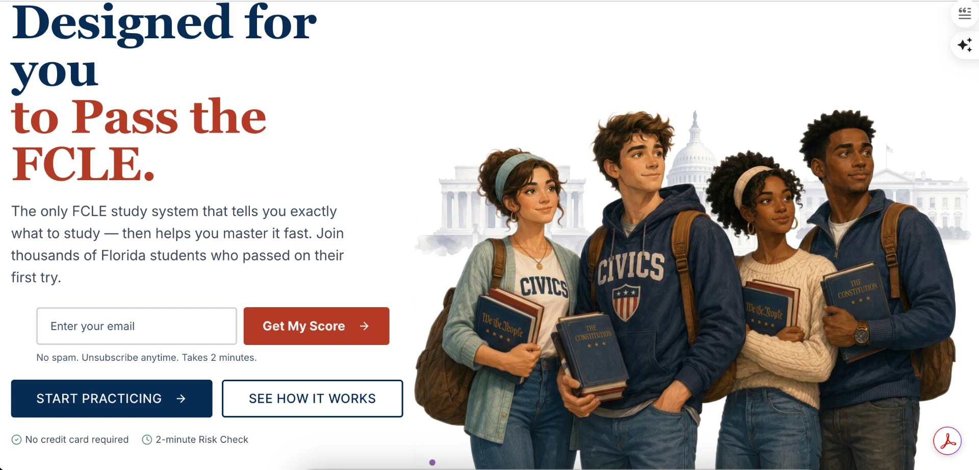 CivicPass Prep FCLE study platform homepage