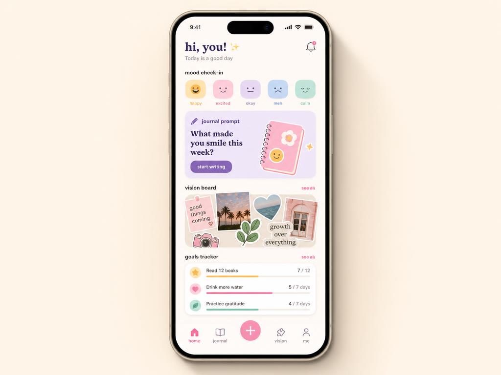 Journal Spark app home screen